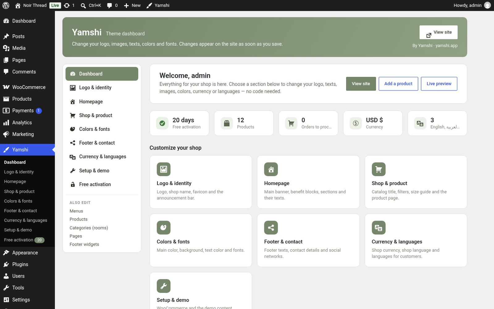 Simple dashboard: edit everything
