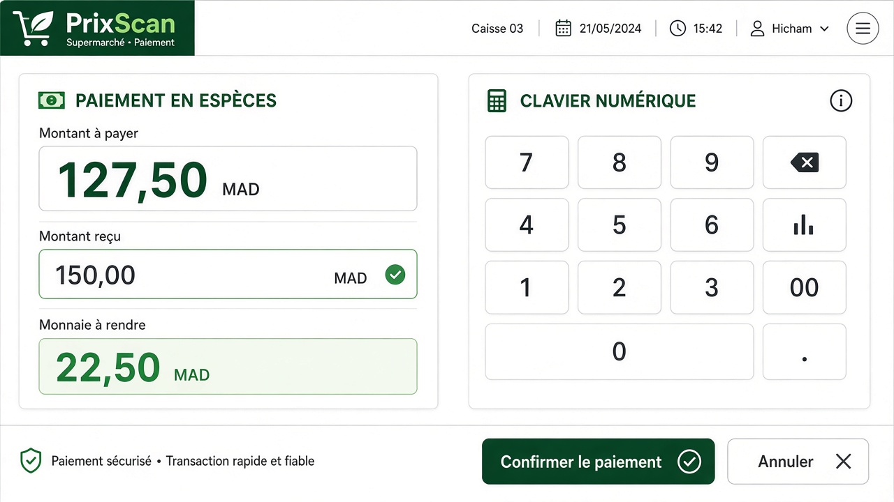 Paiement espèces
