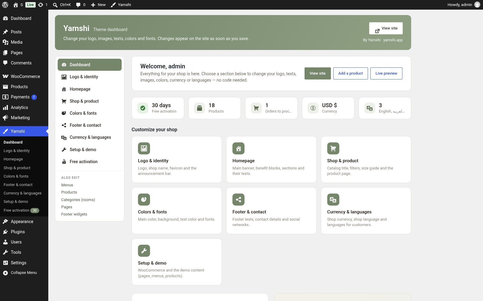 Simple dashboard: edit everything