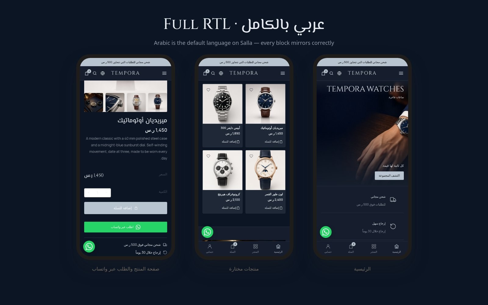 Arabic on phones, right-to-left