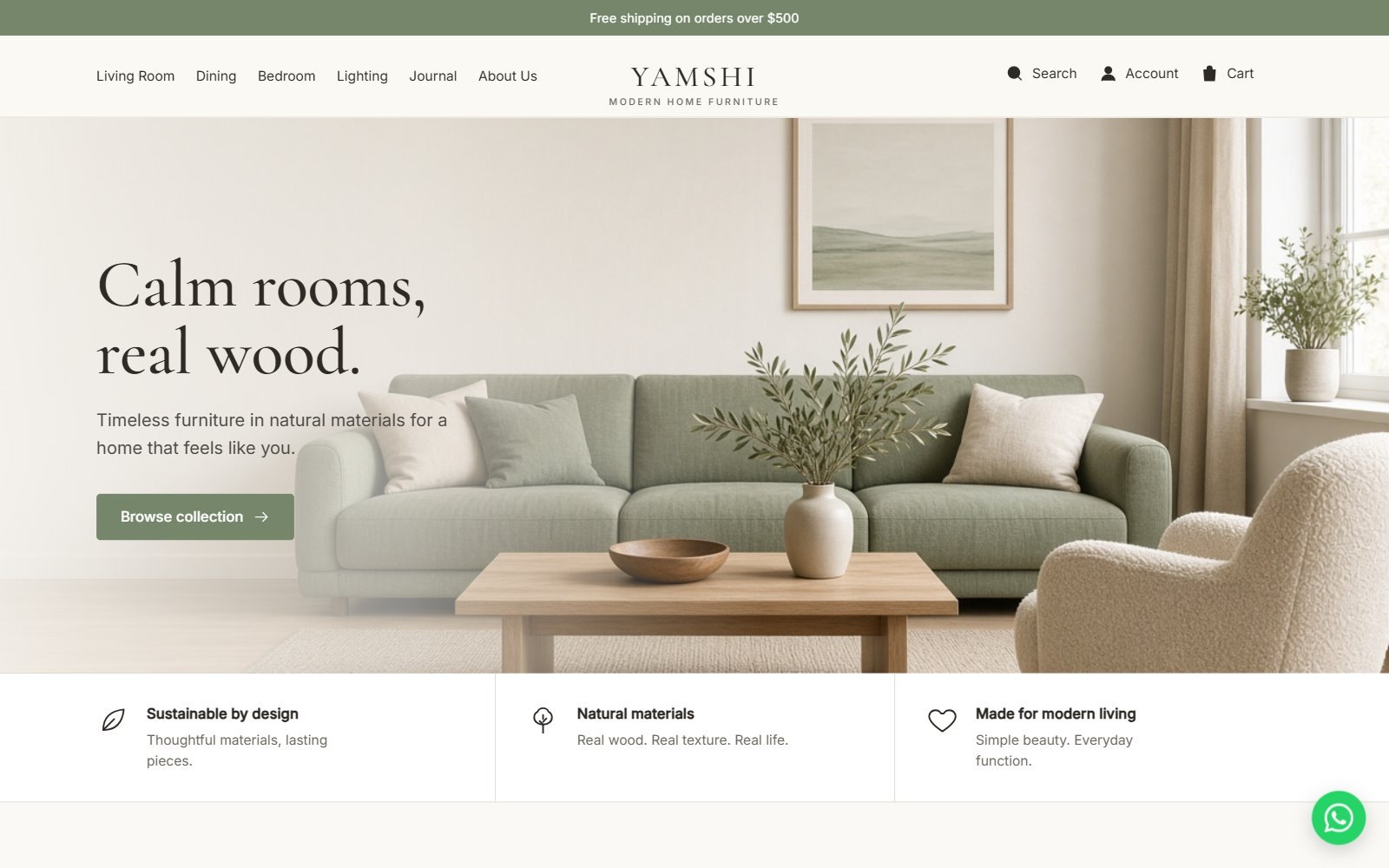 Yamshi: Olive & Oak theme preview